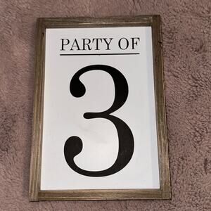 Party of 3 Cute Hanging Sign